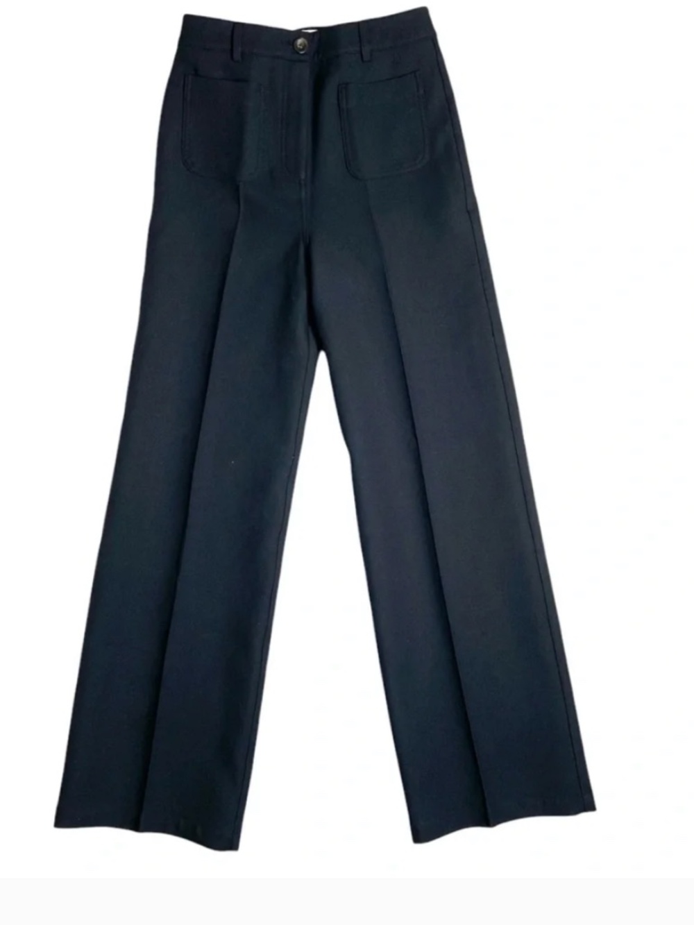 Boden Wide Leg Wool Patch Pocket Trousers